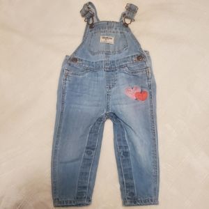 9 month baby girl Oshkosh overalls with hearts new